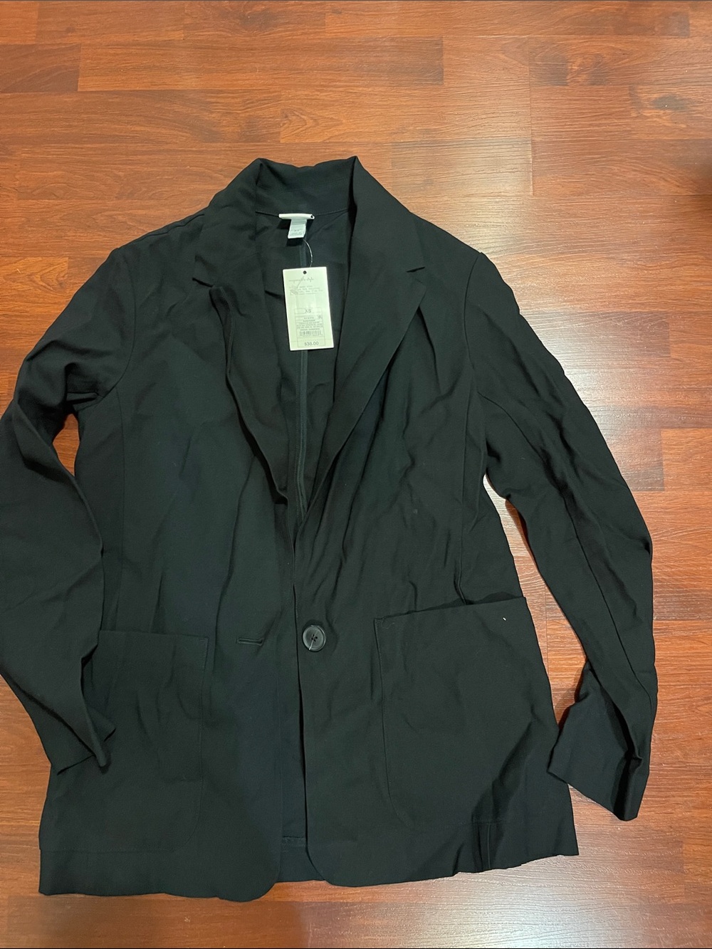 Black Women's Single-Button Blazer Jacket
